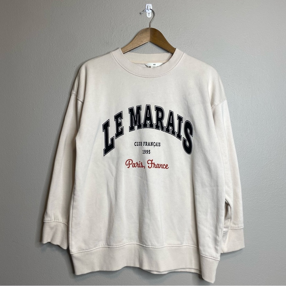 Le Marais Paris France Oversized Crewneck size small H&M